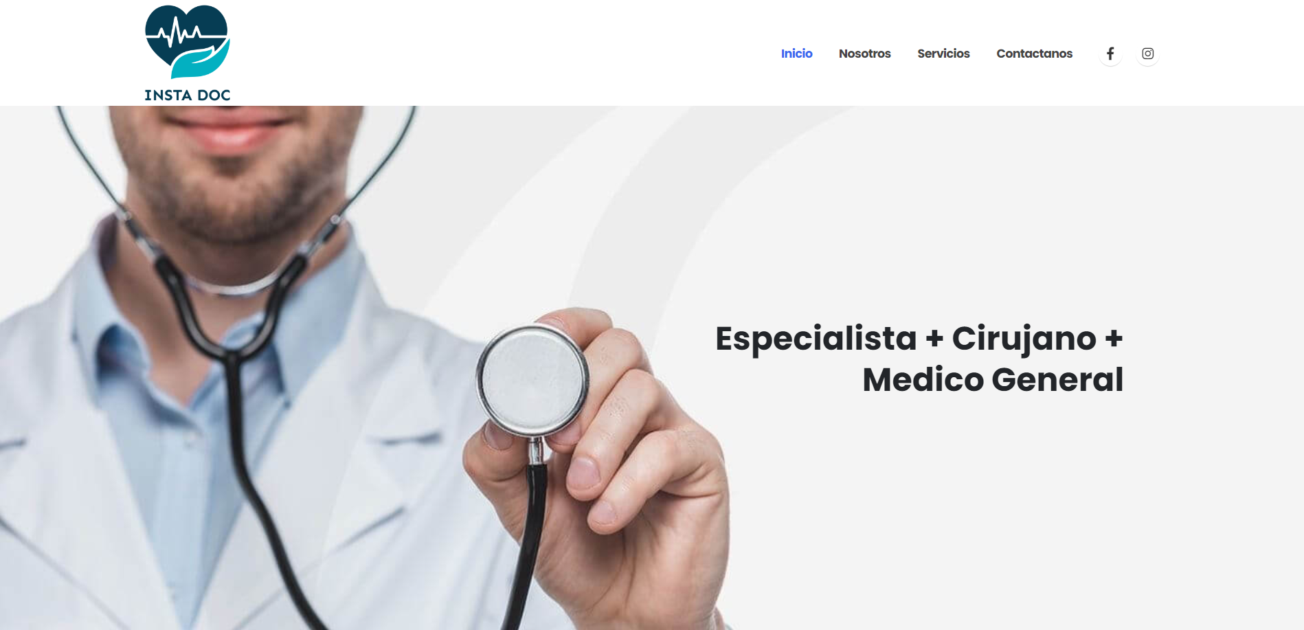 Mini página web para empresas enfocadas en el área de la salud (médica) - ejemplo de página parte 1